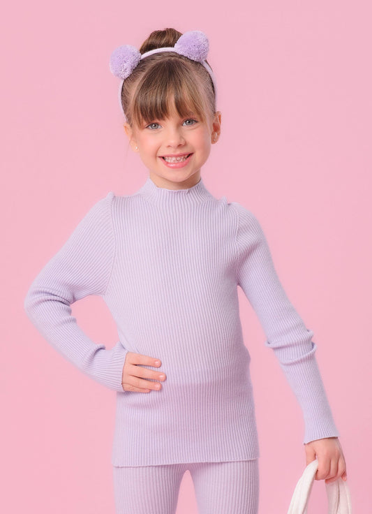 Blusa Tricot Canelada Sem Costura P Cristal