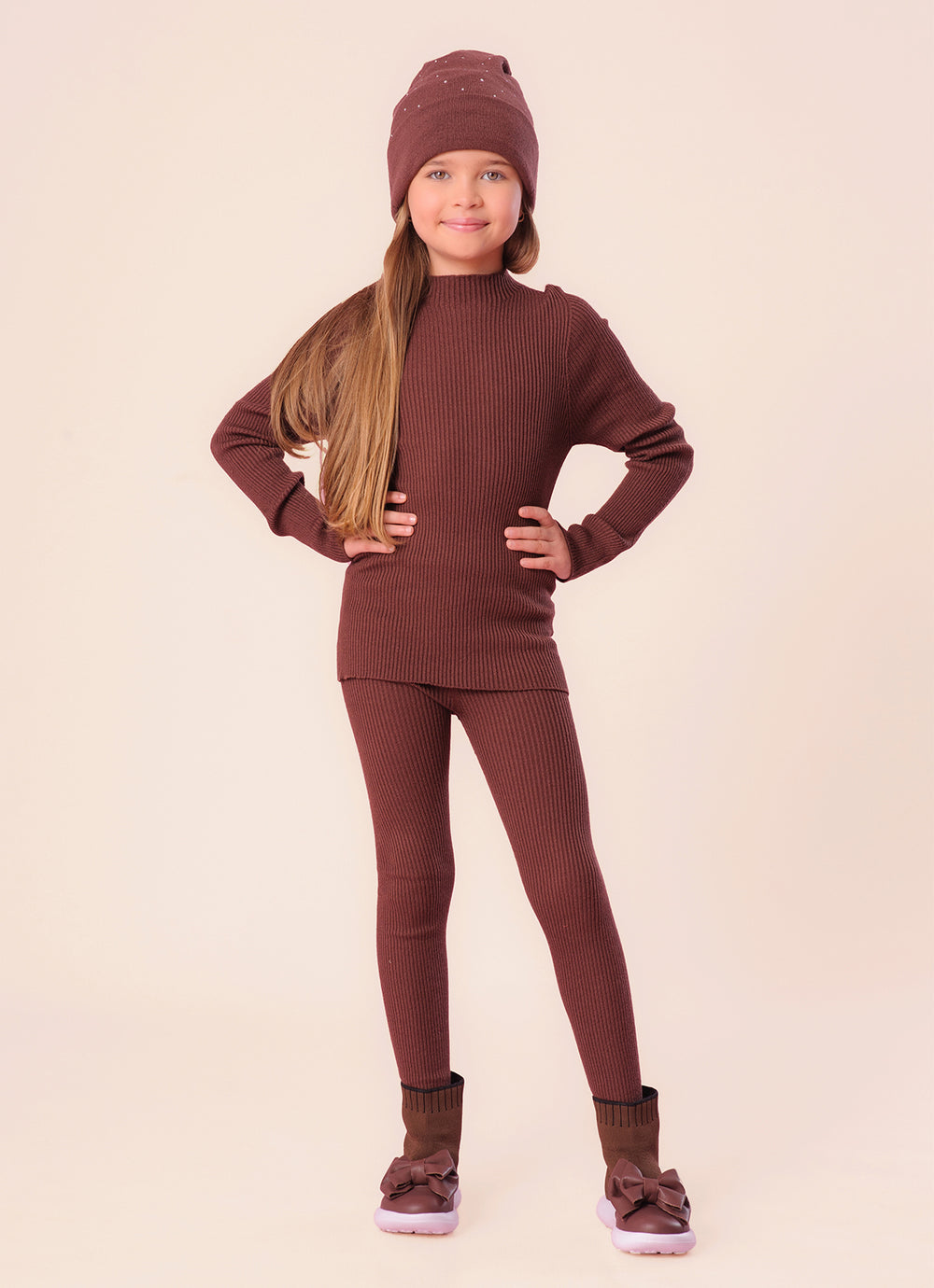 Legging Tricot Canelada Sem Costura
