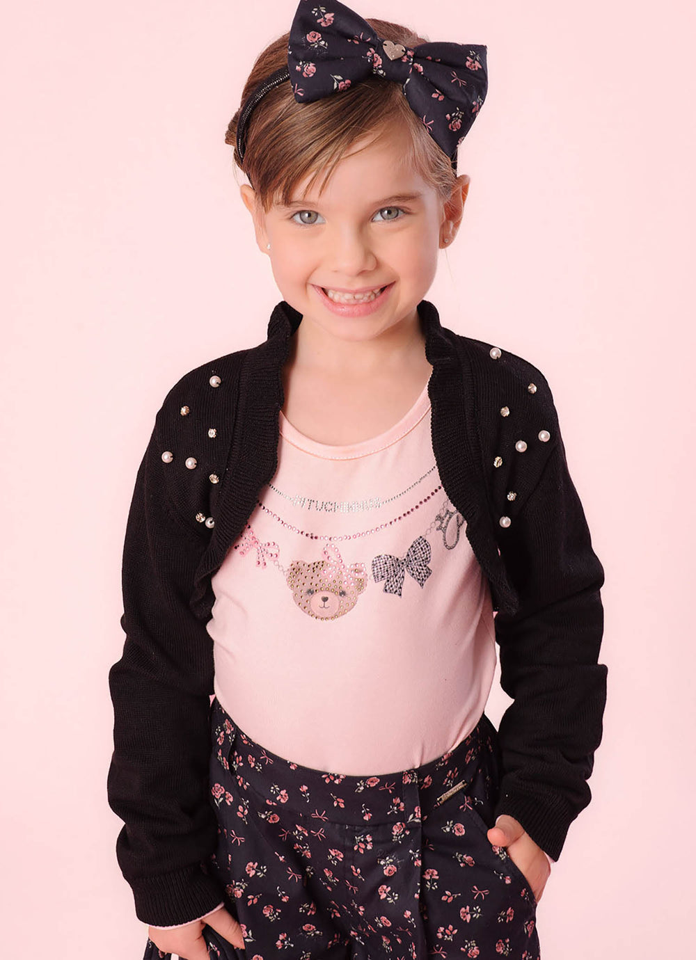 Bolero Tricot Bordado Pérolas e Cristais