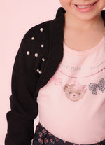 Bolero Tricot Bordado Pérolas e Cristais