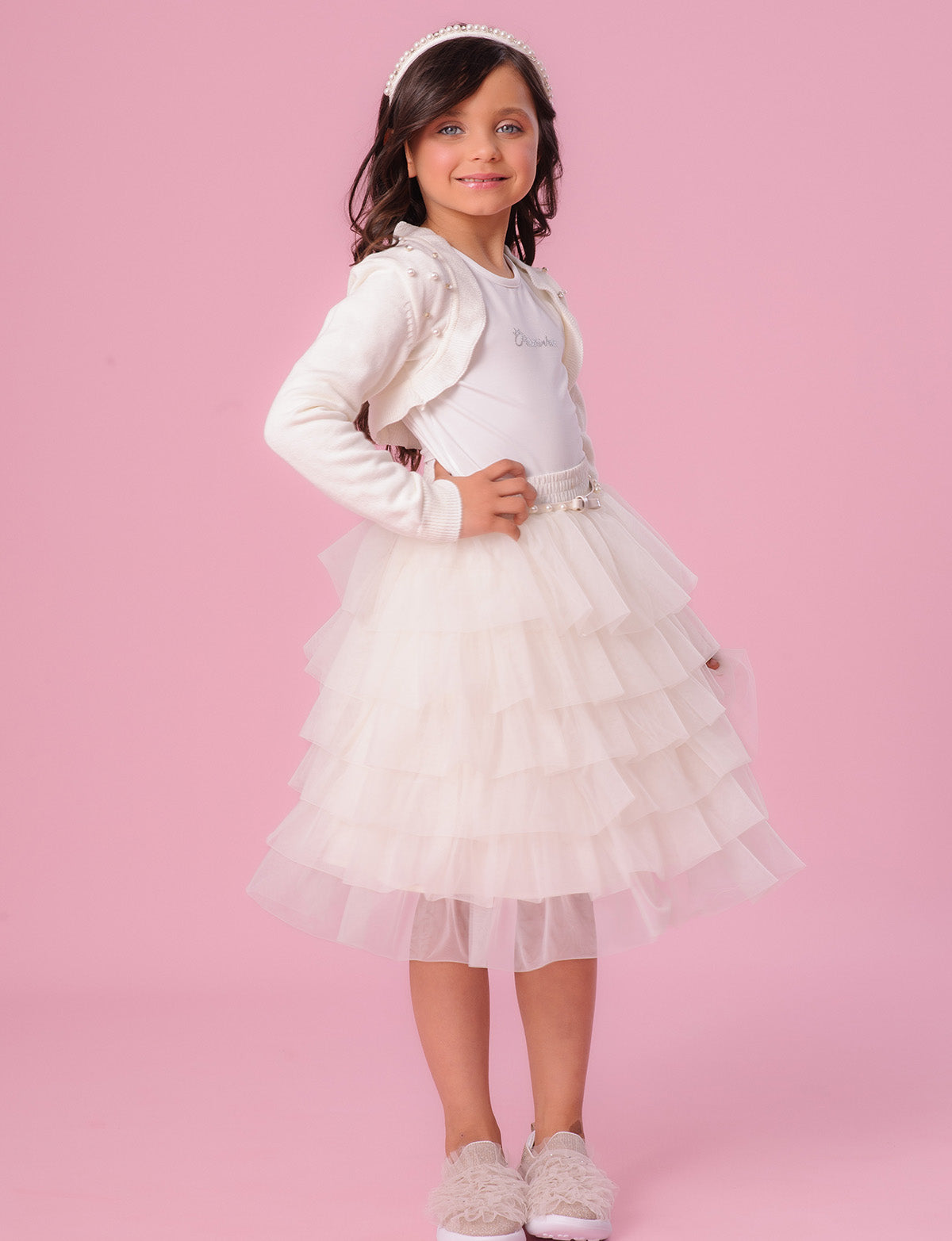 Bolero Tricot Bordado Pérolas e Cristais
