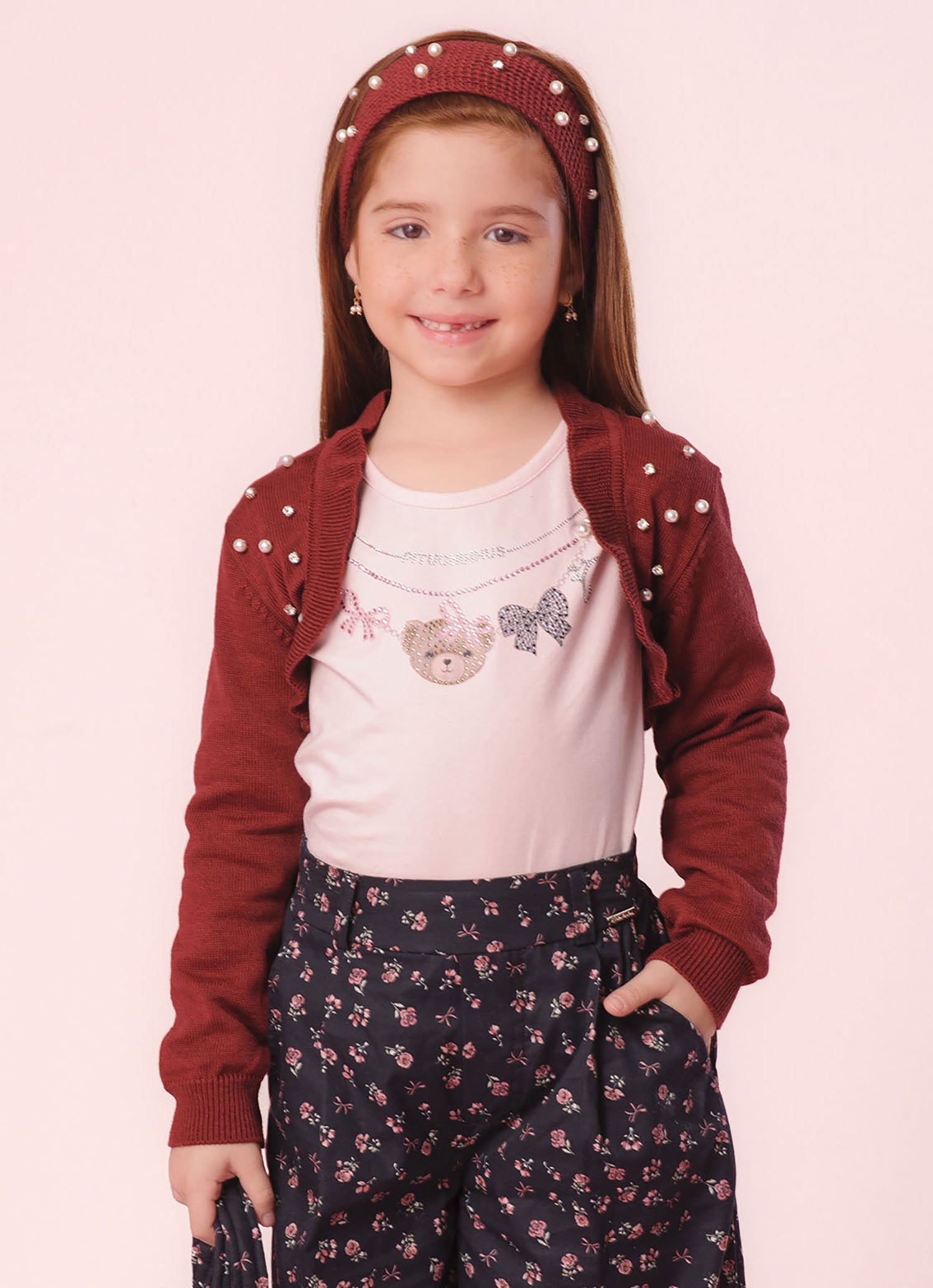 Bolero Tricot Bordado Pérolas e Cristais