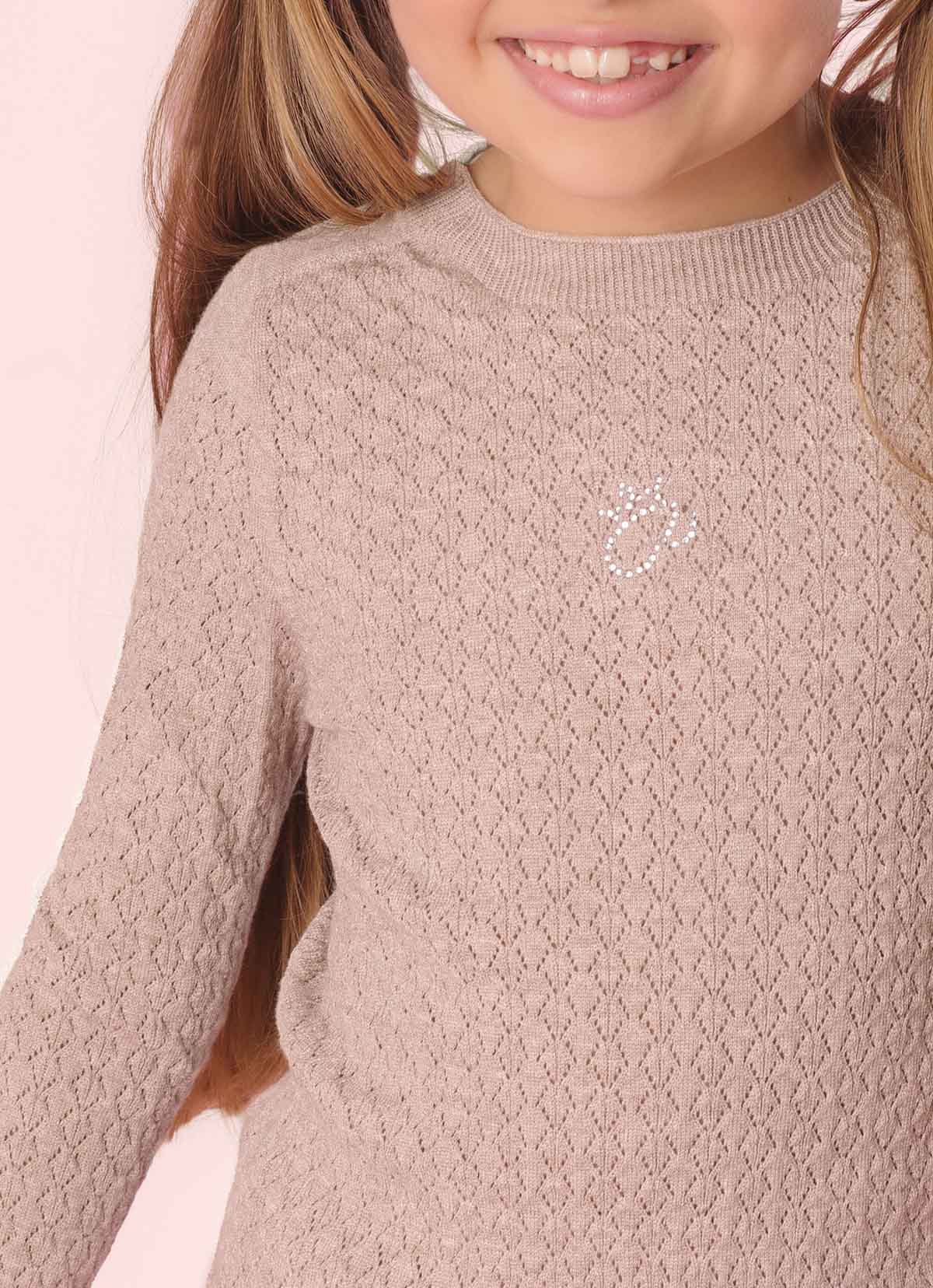 Blusa Tricot Ponto Rendado P Cristal