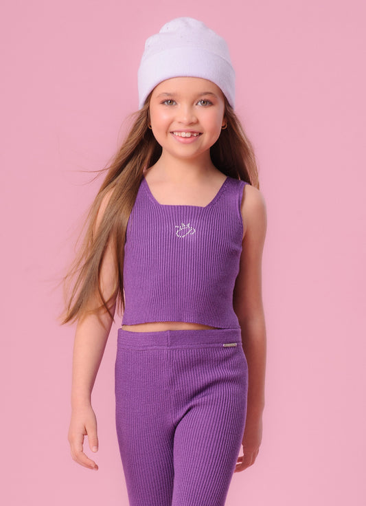 Regata Tricot Canelada Cropped