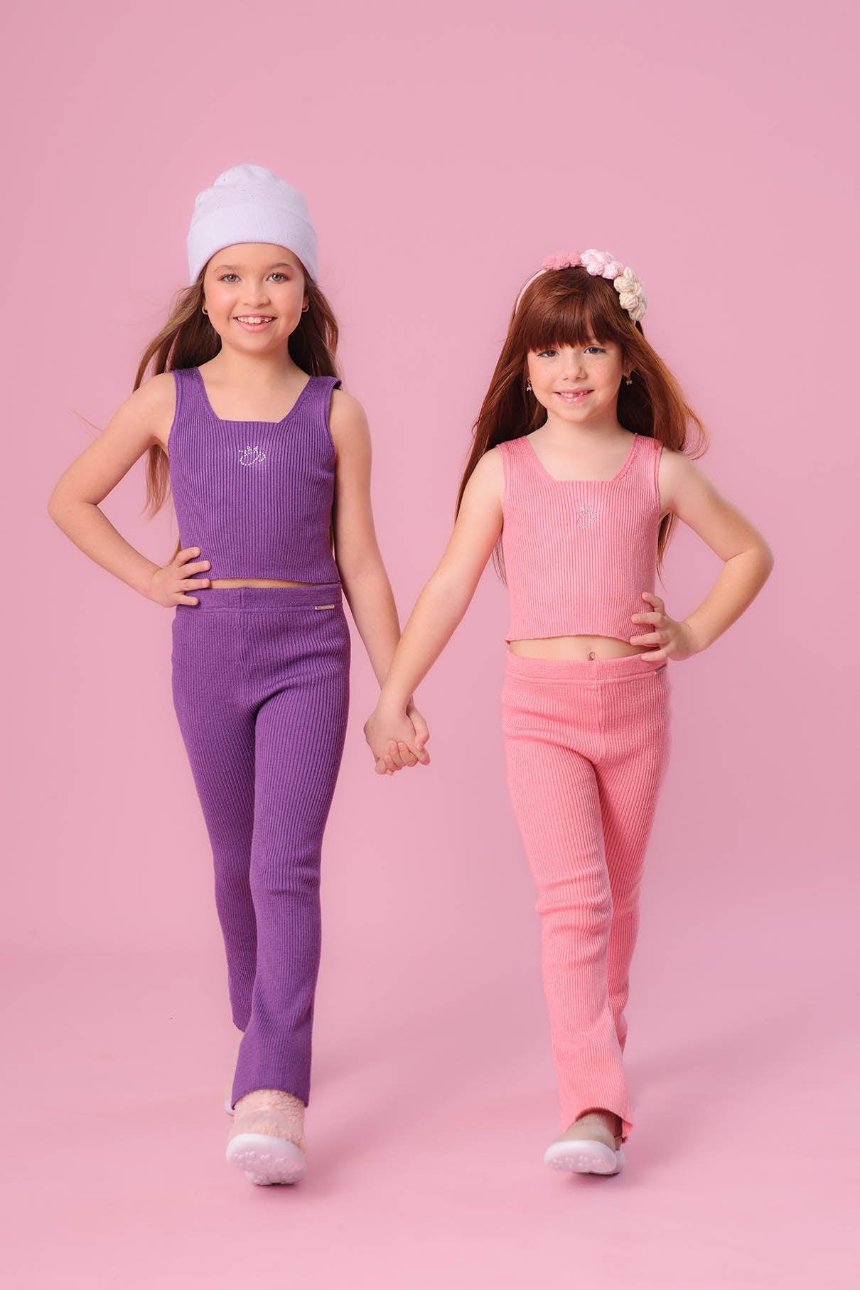 Calça Tricot Canelada Flare
