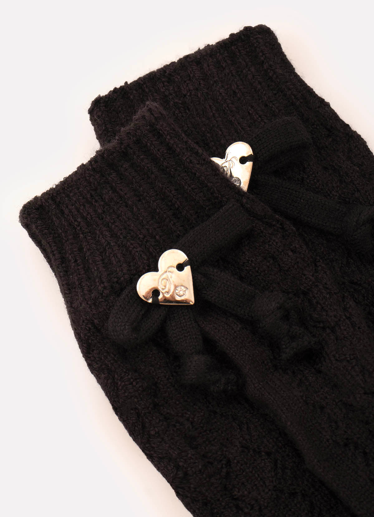 Meia Tricot Ponto Rendado Lacinhos