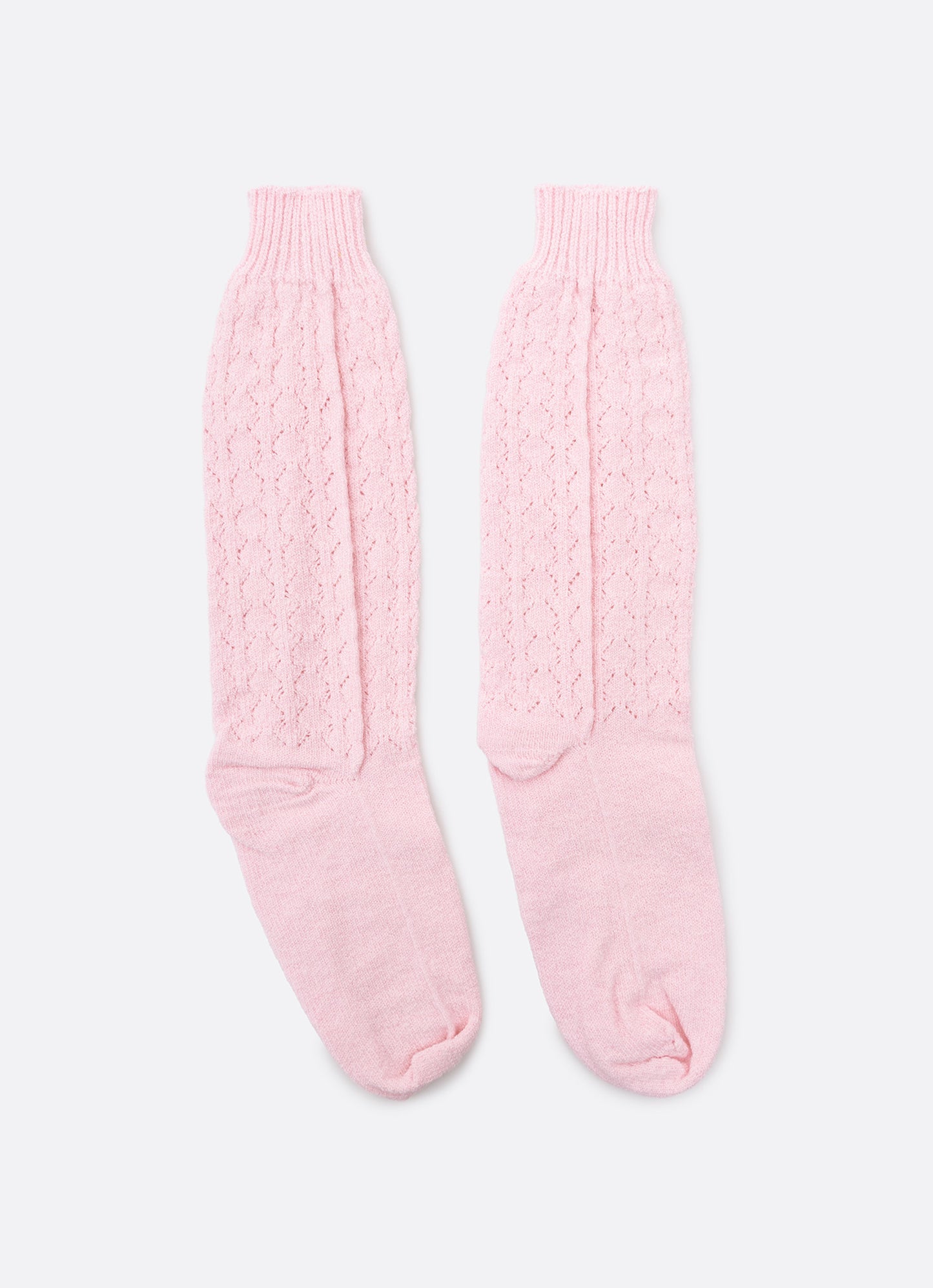 Meia Tricot Ponto Rendado Lacinhos