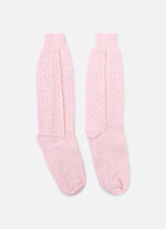 Meia Tricot Ponto Rendado Lacinhos