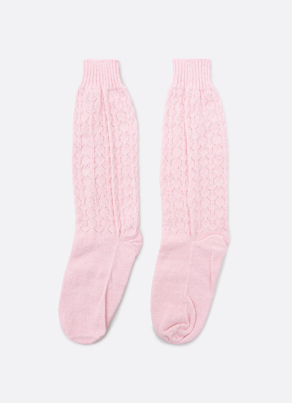 Meia Tricot Ponto Rendado Lacinhos