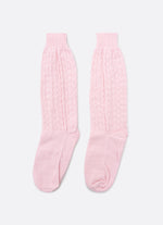 Meia Tricot Ponto Rendado Lacinhos