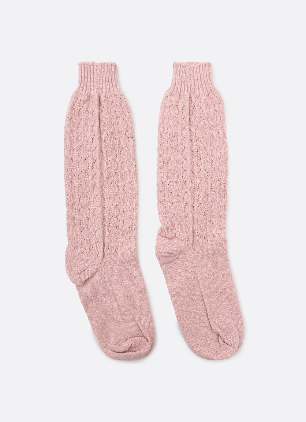 Meia Tricot Ponto Rendado Lacinhos