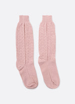 Meia Tricot Ponto Rendado Lacinhos