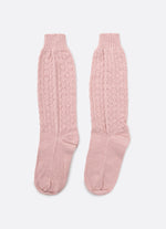 Meia Tricot Ponto Rendado Lacinhos