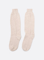 Meia Tricot Ponto Rendado Lacinhos