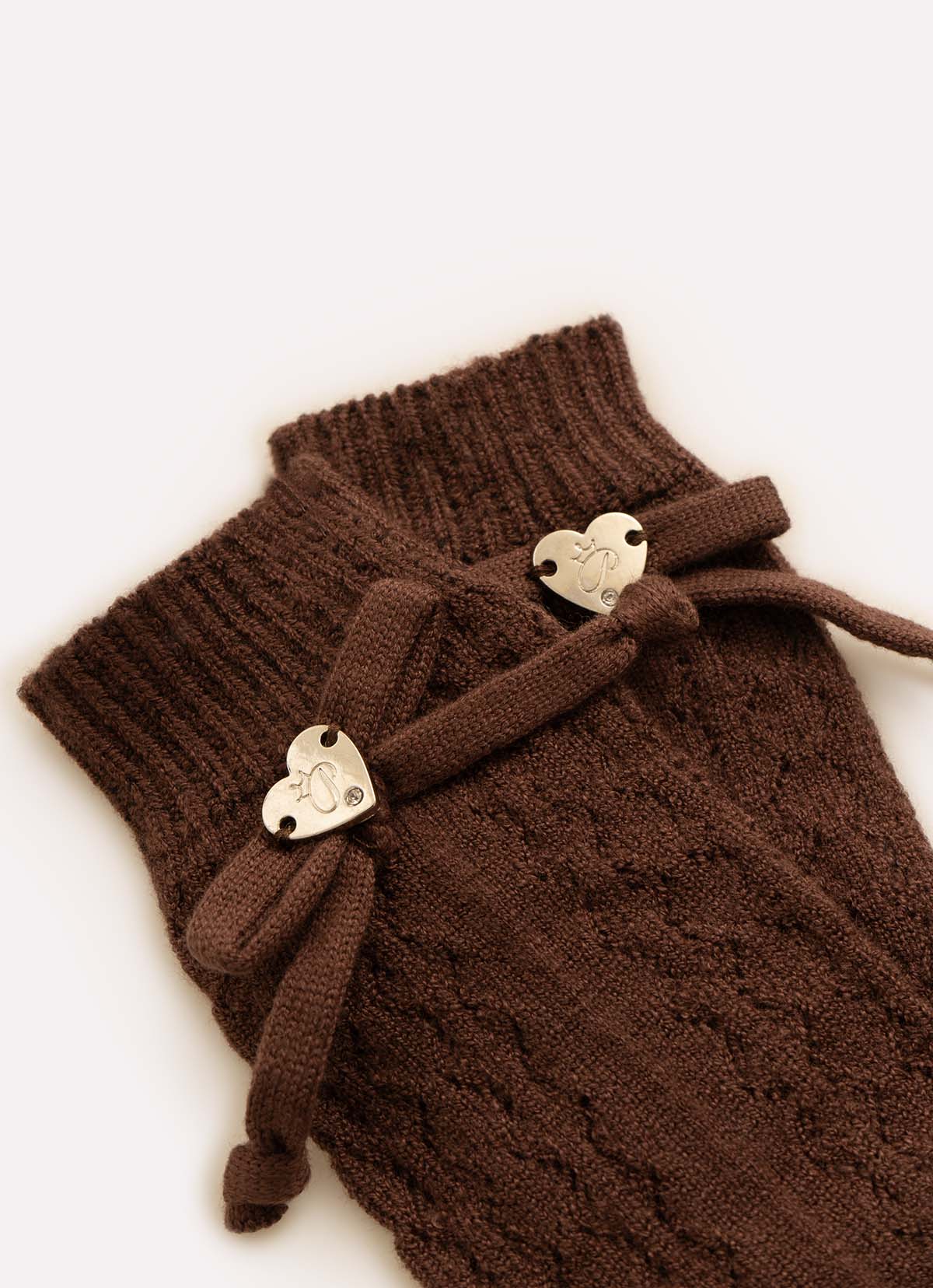 Meia Tricot Ponto Rendado Lacinhos