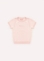 Blusa Tricot Manga Curta Mini Corações