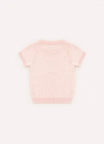 Blusa Tricot Manga Curta Mini Corações