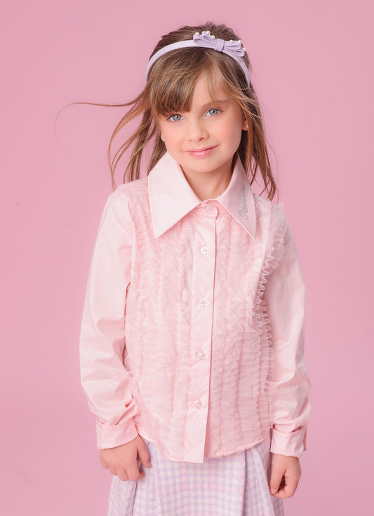 Saia Tricot Xadrez com Pregas