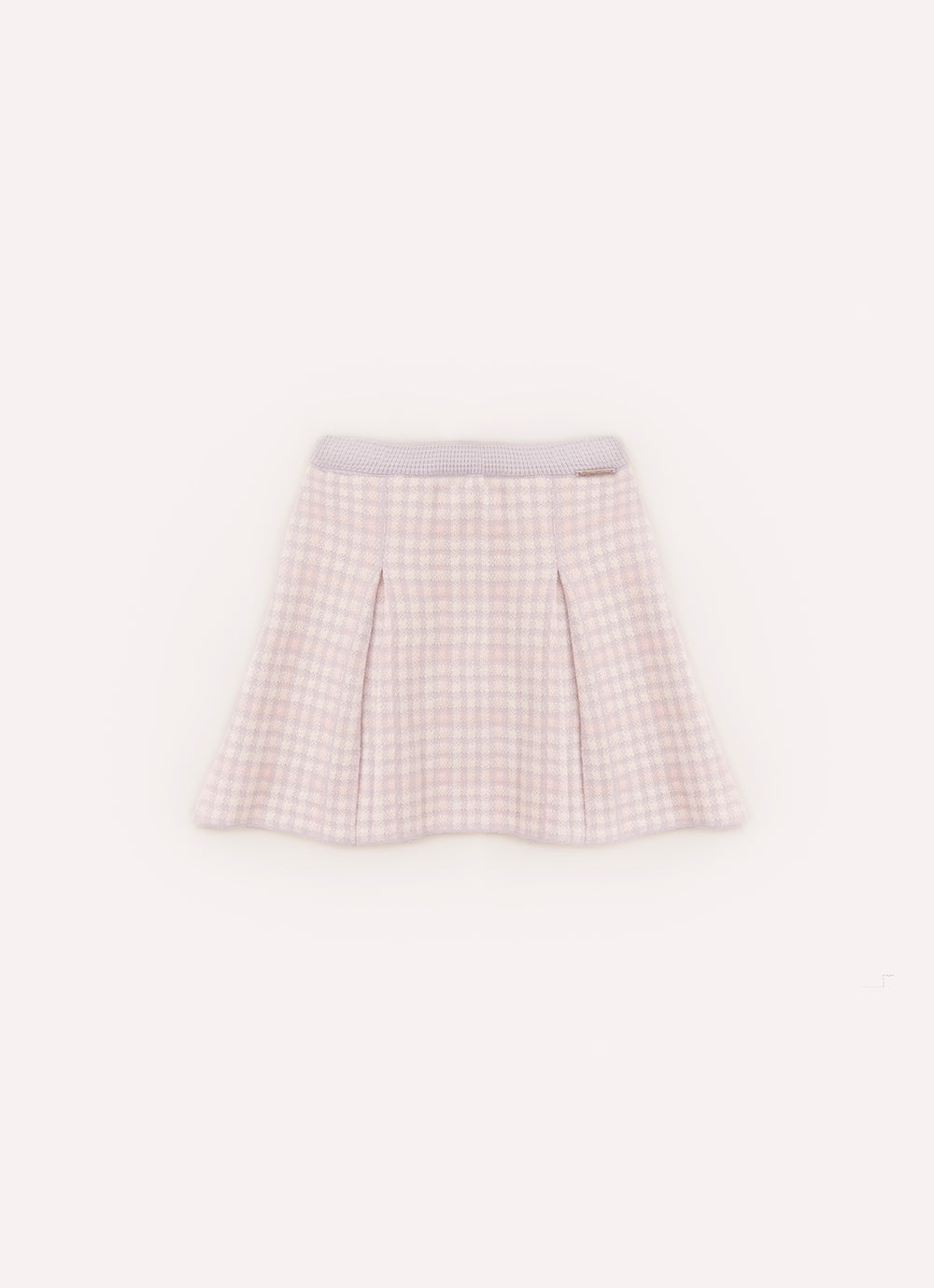 Saia Tricot Xadrez com Pregas