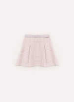 Saia Tricot Xadrez com Pregas