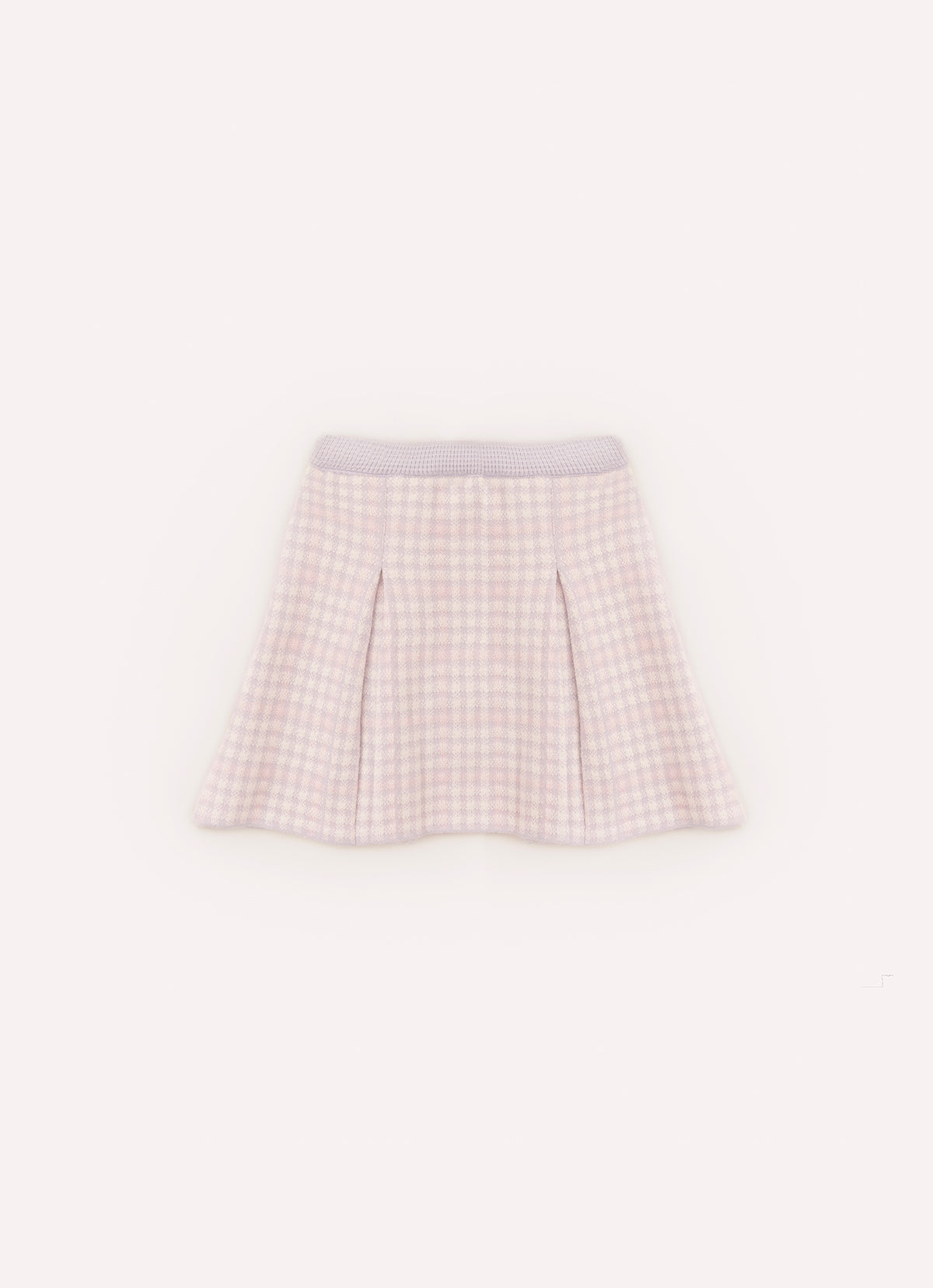 Saia Tricot Xadrez com Pregas