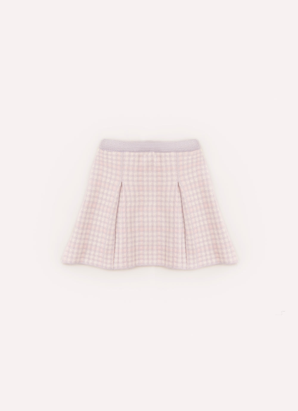 Saia Tricot Xadrez com Pregas