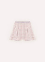 Saia Tricot Xadrez com Pregas