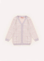 Maxi Casaco Tricot Xadrez Unicórnio Cristal
