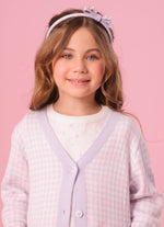 Maxi Casaco Tricot Xadrez Unicórnio Cristal