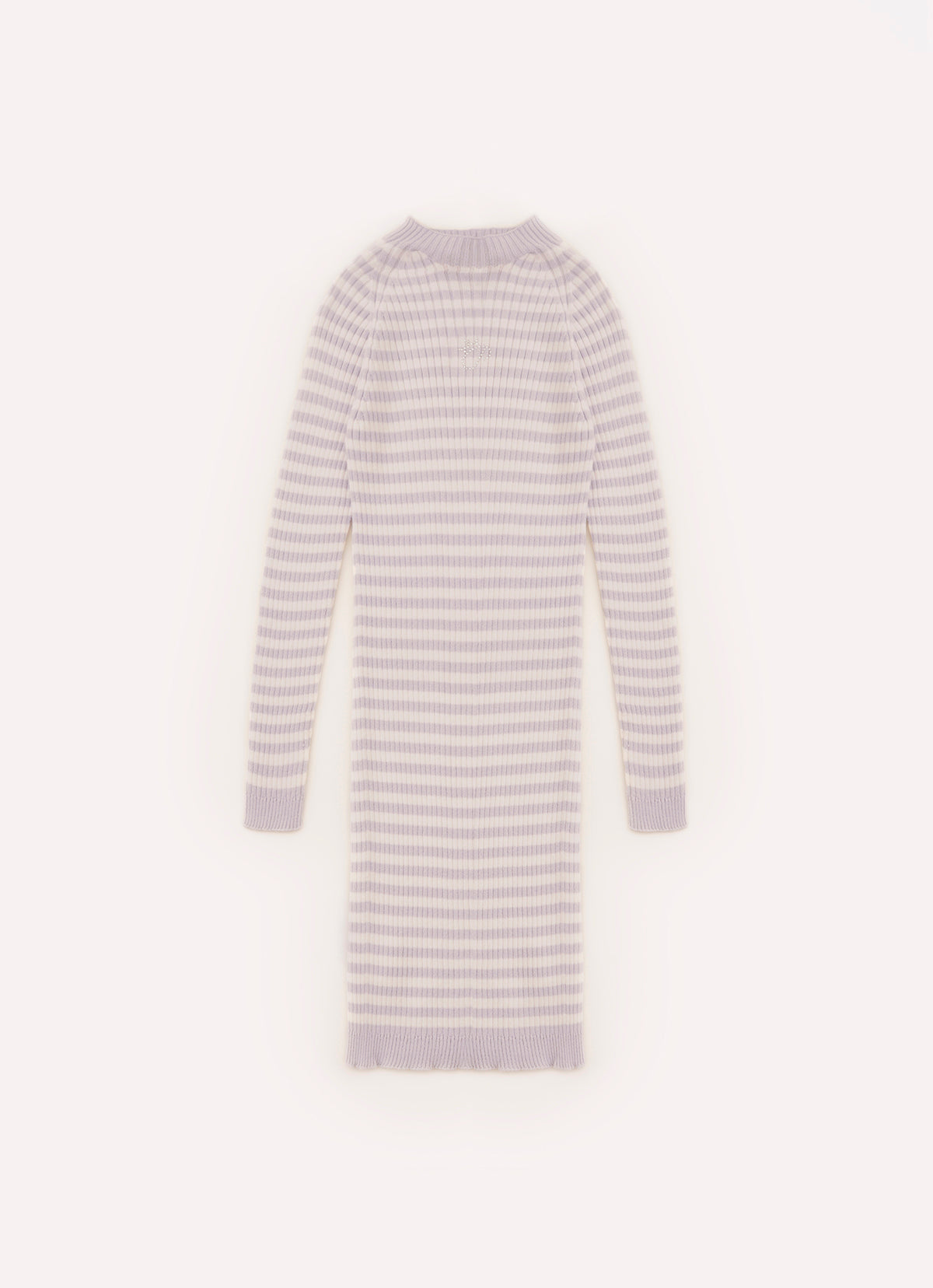 Vestido Tricot Midi Canelado Sem Costura Listrado