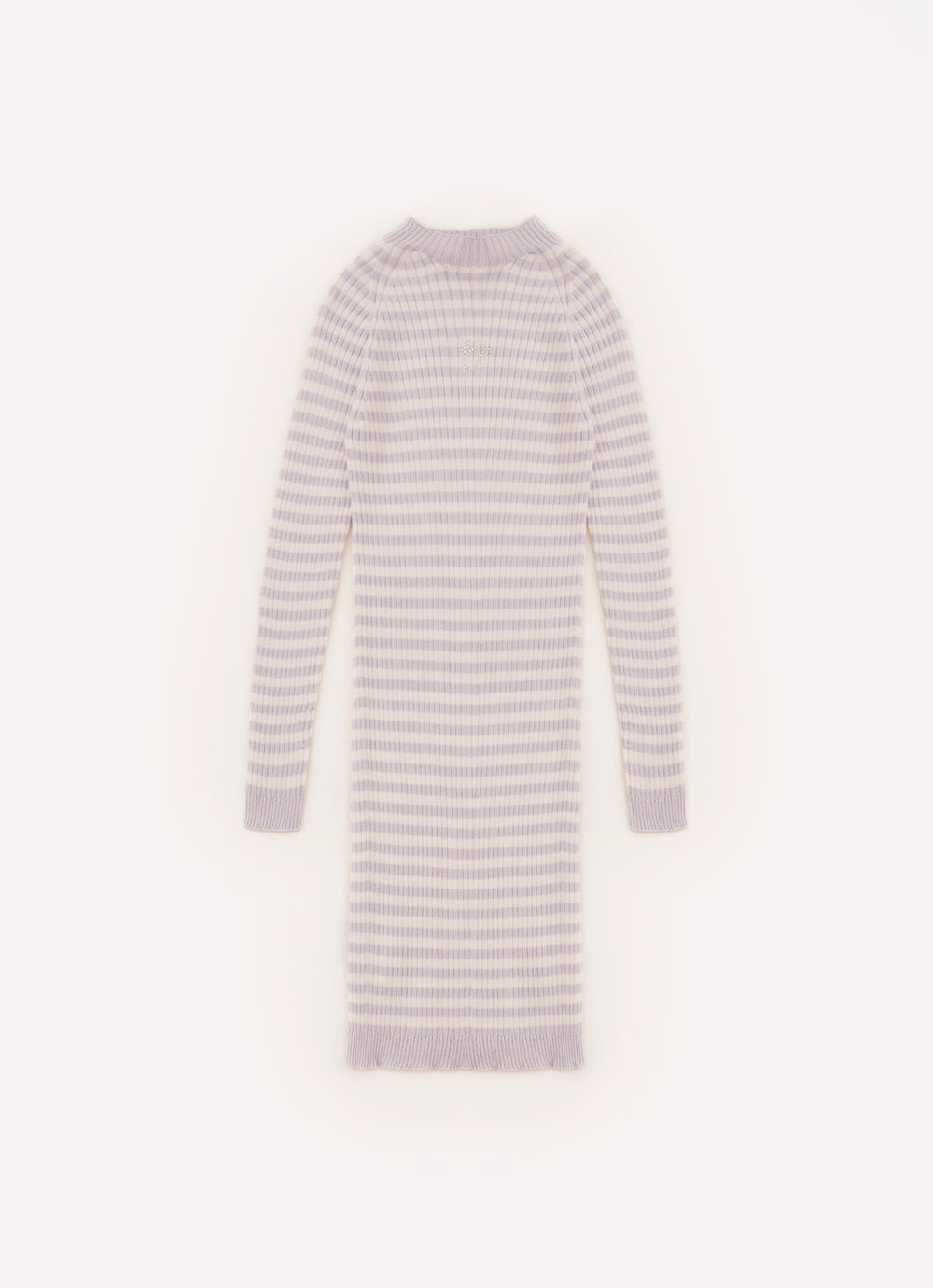 Vestido Tricot Midi Canelado Sem Costura Listrado