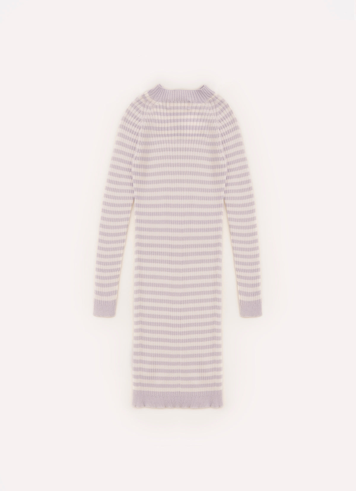Vestido Tricot Midi Canelado Sem Costura Listrado