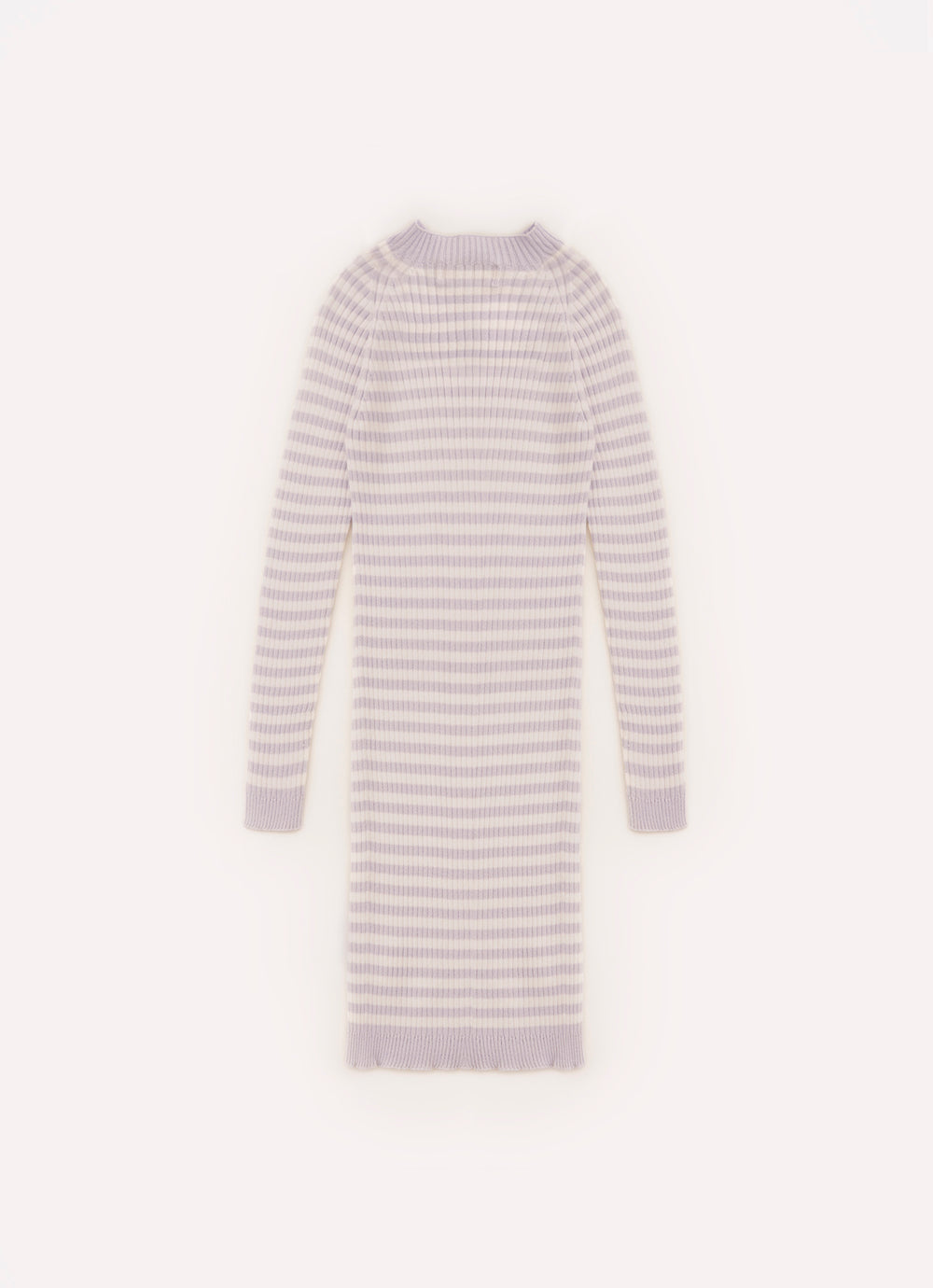 Vestido Tricot Midi Canelado Sem Costura Listrado