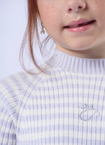 Vestido Tricot Midi Canelado Sem Costura Listrado