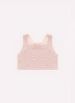 Regata Tricot Cropped Shine Bordado Pérolas e Cristais