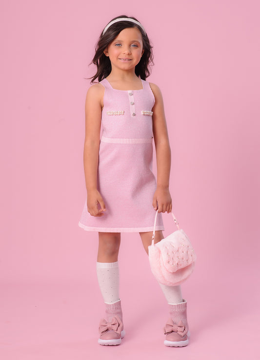 Vestido Tricot Shine Bolsos Bordados