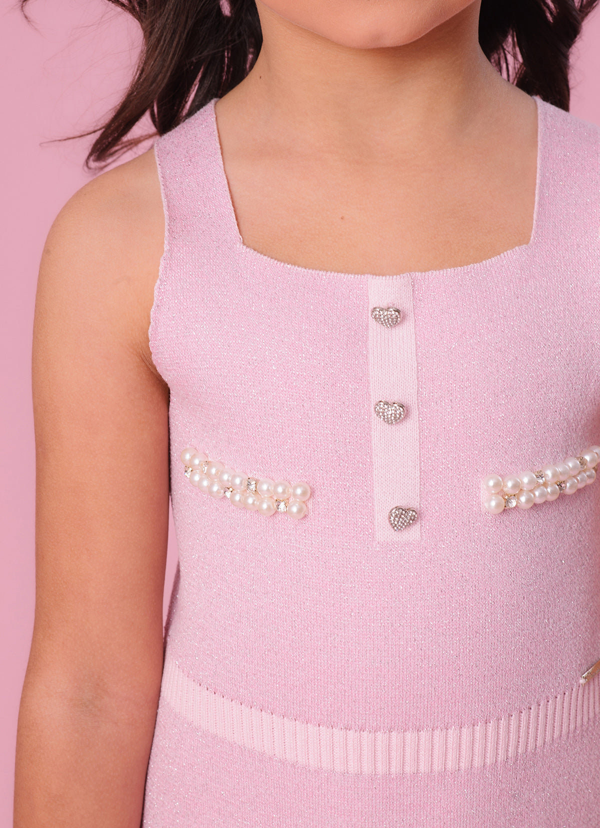 Vestido Tricot Shine Bolsos Bordados