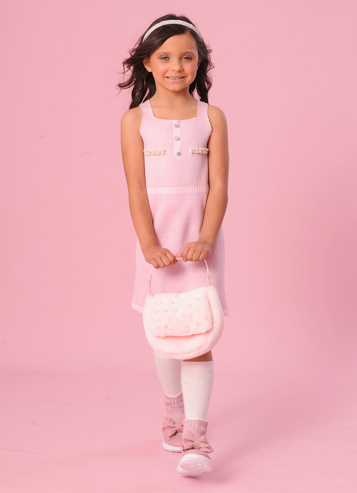 Vestido Tricot Shine Bolsos Bordados