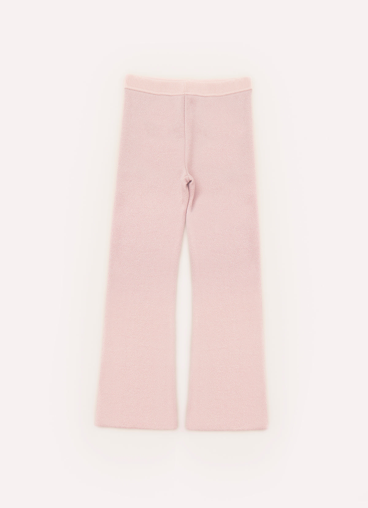 Calça Tricot Flare Brilho Bolsos Fakes Bordados