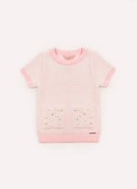 Blusa Tricot Mini Xadrez Bolsos Bordados