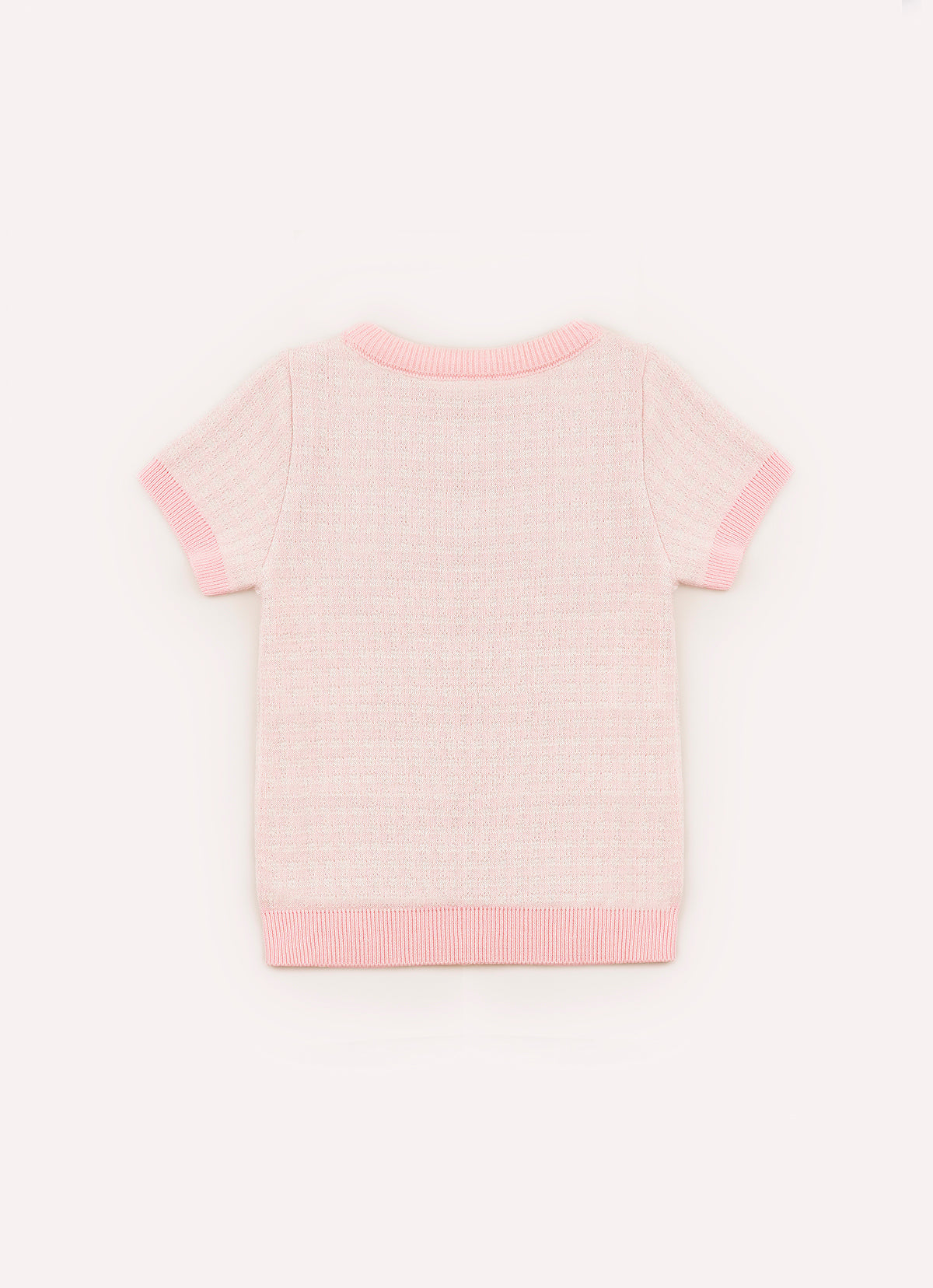 Blusa Tricot Mini Xadrez Bolsos Bordados