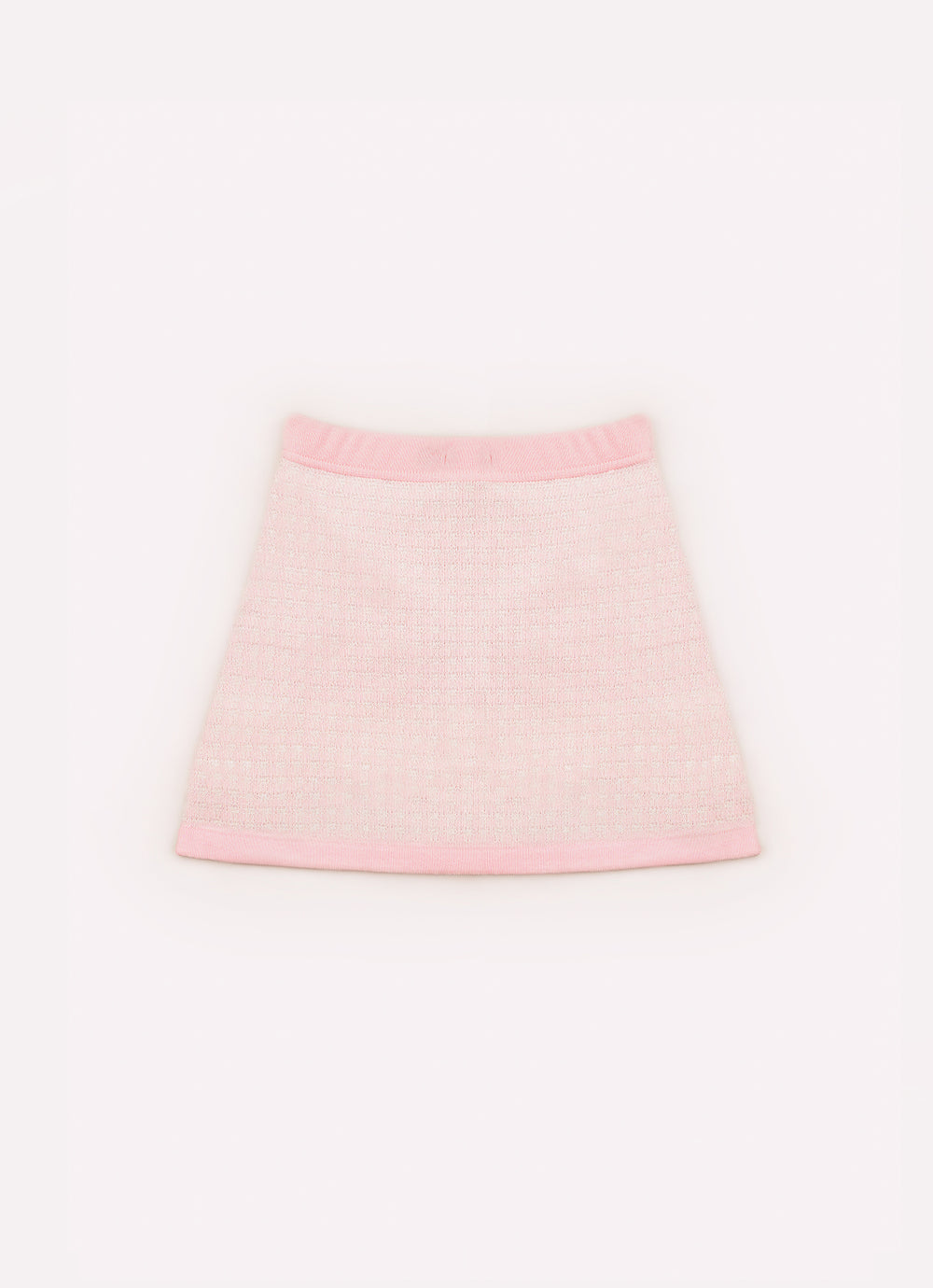 Saia Short Tricot Xadrez Brilho Bolsos Bordados