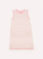 Vestido Tricot Regata Xadrez Brilho Bolsos Bordados