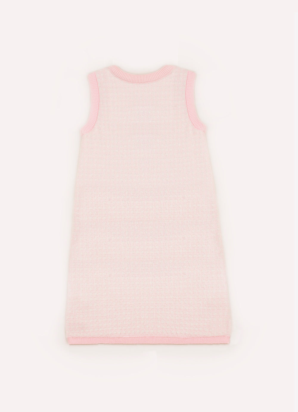 Vestido Tricot Regata Xadrez Brilho Bolsos Bordados
