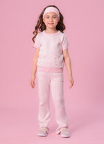 Calça Tricot Flare Xadrez Brilho
