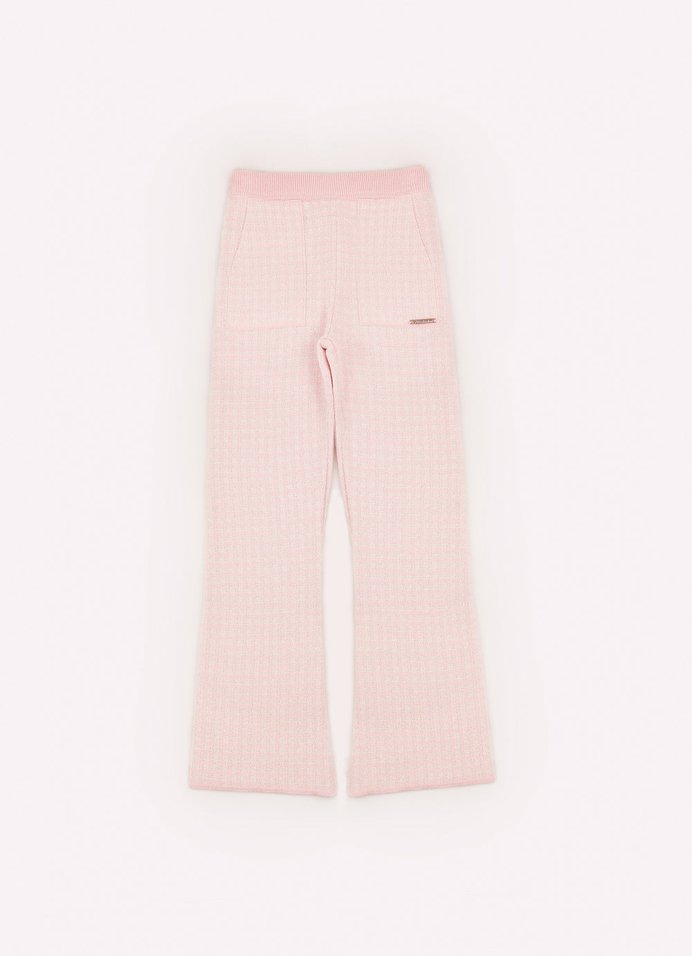 Calça Tricot Flare Xadrez Brilho