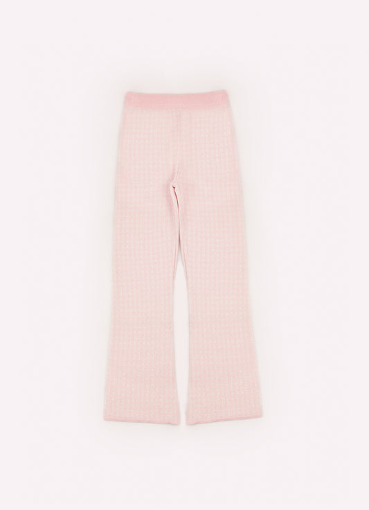 Calça Tricot Flare Xadrez Brilho