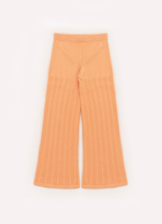 Calça Tricot Reta Sem Costura Ponto Rendado