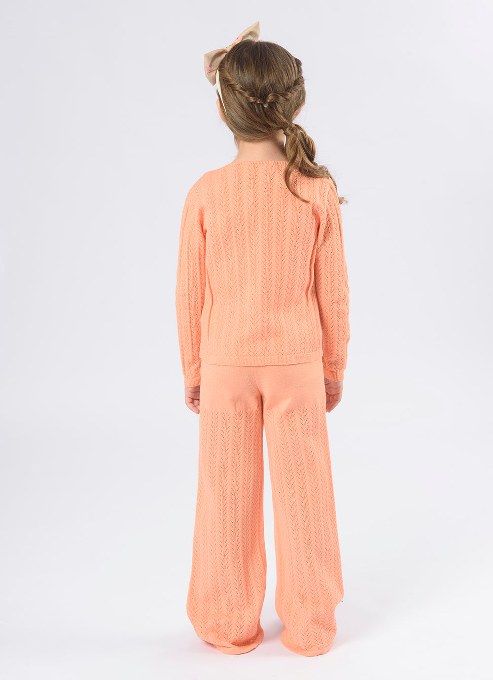 Calça Tricot Reta Sem Costura Ponto Rendado