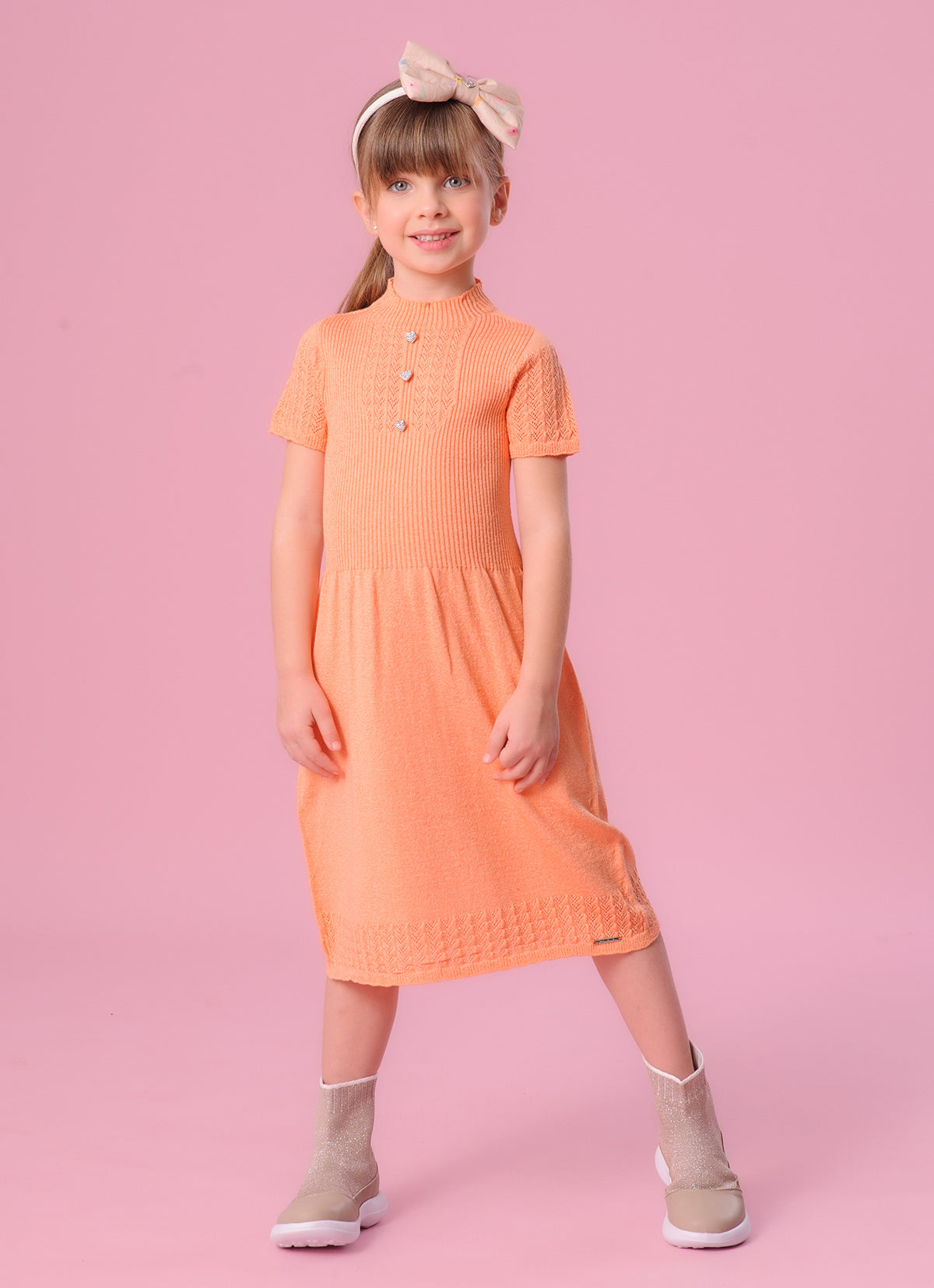 Vestido Tricot Ponto Rendado Sem Costura